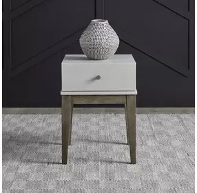 Berkley Square Linen and Khaki Rectangular Chairside Table