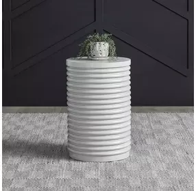 Berkley Square Linen Round Chairside Table