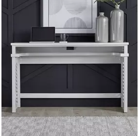 Berkley Square Linen Rectangular Sofa Bar Console Table with USB Charging