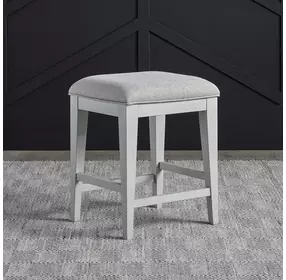 Berkley Square Textured Taupe Upholstered Console Stool