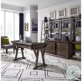 Stonebrook Rustic Saddle leaning Bookcase