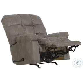 Machado Charcoal Chaise Rocker Recliner with Oversized Comfort Footrest