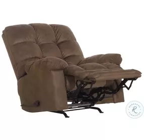Machado Chocolate Chaise Rocker Recliner with Oversized Comfort Footrest