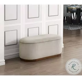 Nell Taupe Lift Top Storage Bench