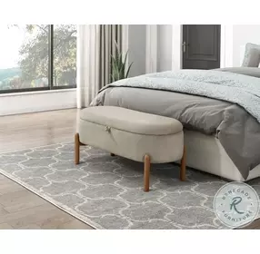 Mavis Taupe Lift Top Storage Bench