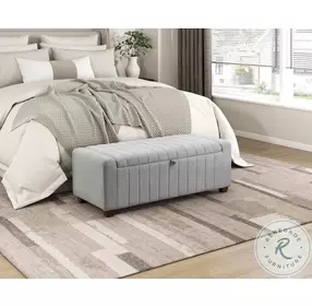 Derby Light Gray Storage Bench