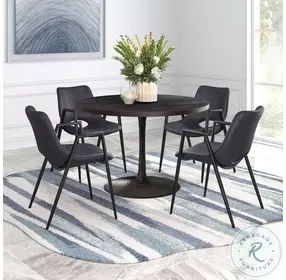 Desi Black Dining Chair with Black Legs Set of 2