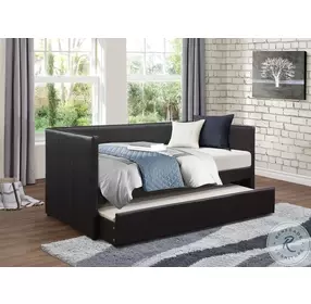 Adra Black Twin Daybed with Trundle
