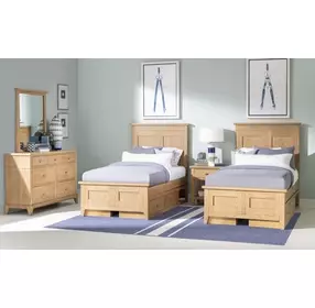 Todays Traditions Natural Hickory Twin Panel Bed