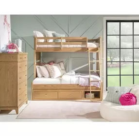 Todays Traditions Natural Hickory Twin Over Full Bunk Bed
