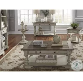 Morgan Creek Antique White And Wire Brushed Tobacco Cocktail Table