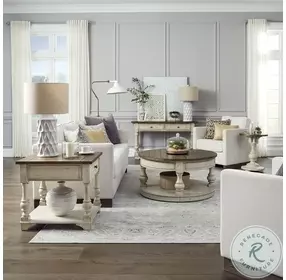 Morgan Creek Antique White And Wire Brushed Tobacco Sofa Table