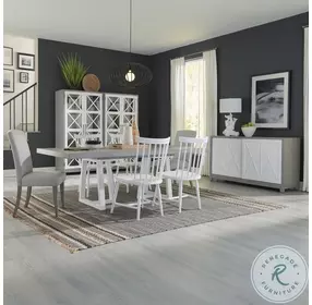 Palmetto Heights Two Tone Shell White and Driftwood Spindle Back Side Chair Set of 2