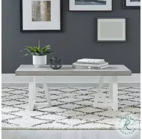 Southern Heights Two Tone Shell White and Driftwood Rectangular Occasional Table Set