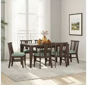 West End Sage Green and Saddle Brown Upholstered Spindle Side Chair Set of 2