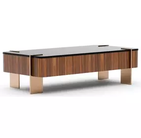 Altura Smoked Walnut Rectangular Glass Top Cocktail Table