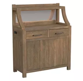 Flex Sandbar Oak Server and Hutch with USB Charging