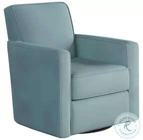 Bella Blue Skylight Tall Back Swivel Glider Chair