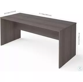 I3 Plus Bark Gray Executive Desk
