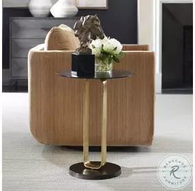 Aperture Elegant Black And Brass Accent Table
