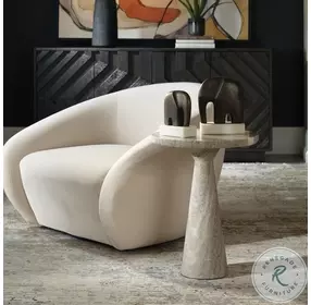 Stour Neutral Marble Accent Table