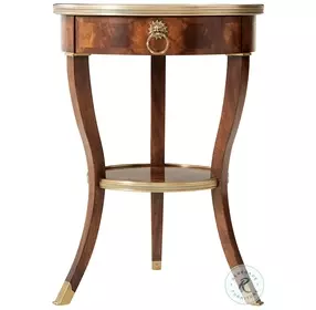 Around in Circles Italian Gold Rub And Ramsey Mahogany 20" Side Table