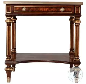 Essential Italian Gold Rub And Ramsey Mahogany Director's 26" Square Side Table