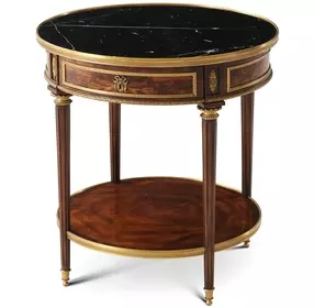 TA Originals Light Cerejeira and Black Round Formalities Side Table