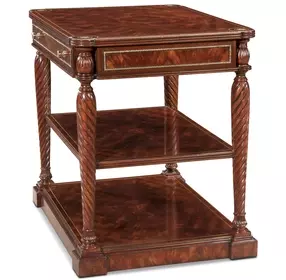 English Cabinet Maker Brown and Gold Rectangular Kympton Side Table