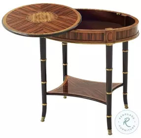 Edgeworth Black And Italian Gold Ramsey Mahogany Dartmoor 28" Oval Side Table