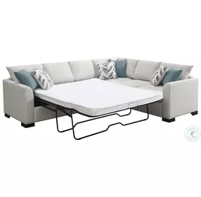 Ashford Greige Chenille 2 Piece Sleeper Sectional