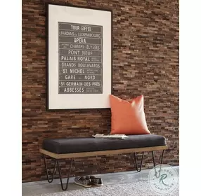 Chad Dark Blue Upholstered Bench