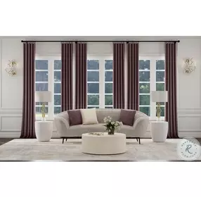 Ellorie Beige Channel Back Curved Living Room Set