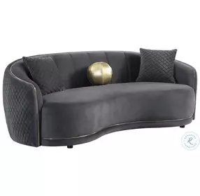 Brookside Dark Gray Velvet Curved Living Room Set
