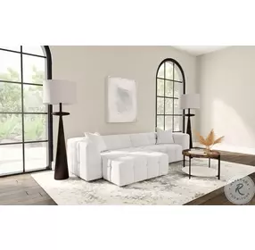 Everly Off White Boucle Rectangular Ottoman