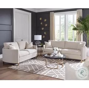 Corliss Beige Velvet Loveseat