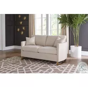 Corliss Beige Velvet 69" Loveseat