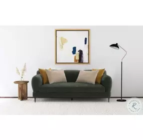 Jade Green Chenille Modern Track Arm Living Room Set