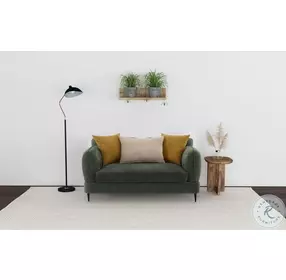 Jade Green Chenille Modern Track Arm 64" Loveseat