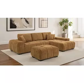 Octavia Amber Upholstered Rectangular Ottoman