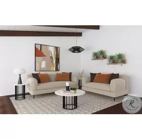 Jade Latte Sculpted Track Arm Loveseat