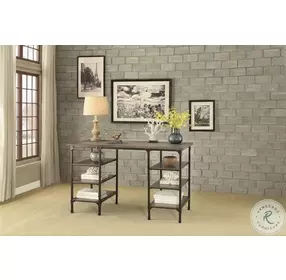 Millwood Weathered Natural And Rustic Black Counter Height Writing Desk