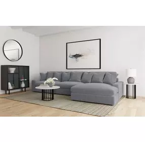 Blaine Fog 3 Piece Reversible Sectional