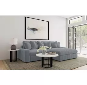 Blaine Fog Performance Fabric Upholstered Reversible Sectional