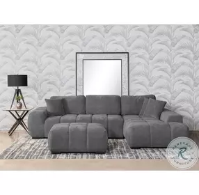 Octavia Charcoal Gray 2 Piece Chaise Sofa Sectional