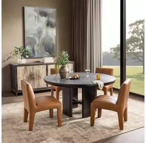 Celadon Truffle Roast 60" Round Dining Table