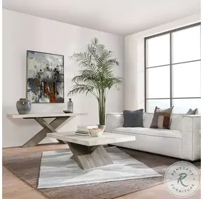 Durant White And Brown Console Table