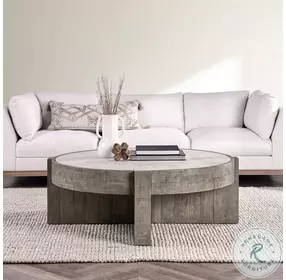 Sonoma Antique White And Distressed Gray Round Coffee Table