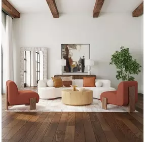 Layne True Natural Round Coffee Table with Casters
