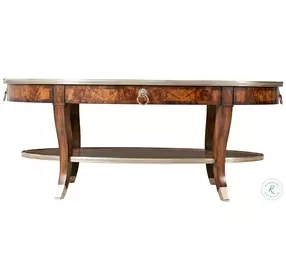 Around in Circles Ramsey Mahogany 52" Oval Cocktail Table